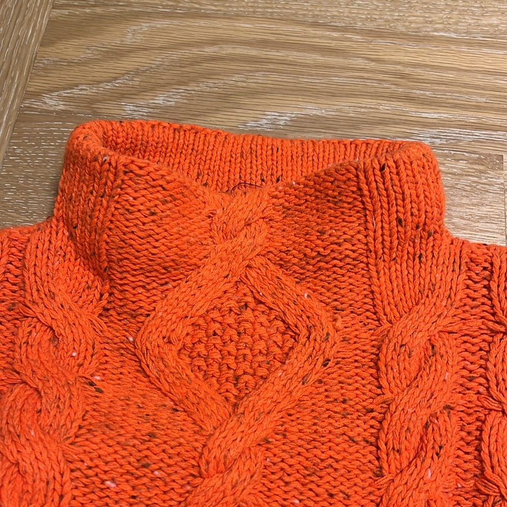 Free People Cable Knit Sweater - Orange and Brown size S NWOT - Picture 10 of 16
